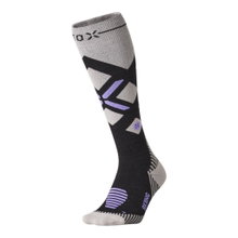 STOX Energy Socks Skisocke Skiing Merino (Kompression fördert Durchblutung) charcoalgrau/violett Damen - 1 Paar